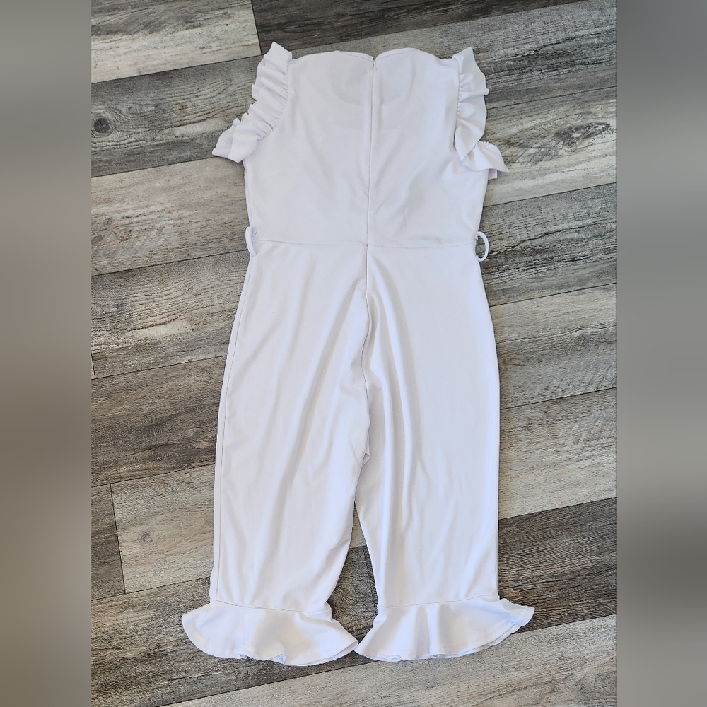 Women's Ruffled Solid White Sleeveless Jumpsuit W… - image 5